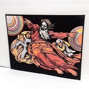 RARE VTG STARLINE RELIGIOUS FUZZY GODS CREATION SISTINE CHAPEL